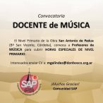 Convocatoria a docente de Música