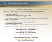 Convocatoria para cubrir cargo Director/a nivel Secundario