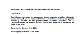 Ley 26150 Educación Sexual Integral