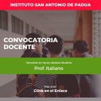 Convocatorias Abiertas para hs titulares Prof. Italiano / Instituto San Antonio de Padua