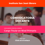 Instituto San José Obrero/ Cargo Titular en Nivel Primario